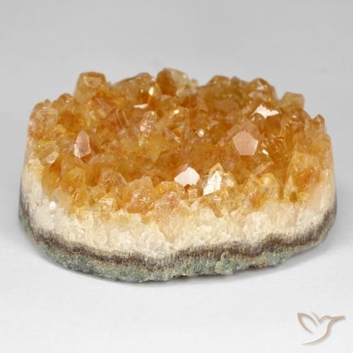 9,17 ctw natürlicher Honig-orange Druzy Citrin, Fantasie, Lichtundurchlässig