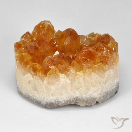 9,17 ctw natürlicher orange-braun Druzy Citrin, Oval, Lichtundurchlässig