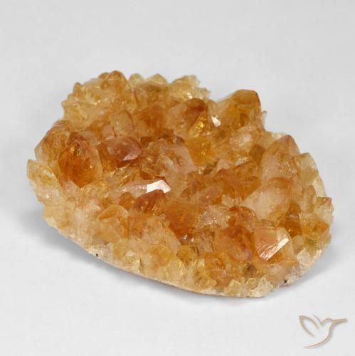 9,17 ctw natürlicher Medium Light-Orange Druzy Citrin, Fantasie, Lichtundurchlässig