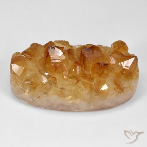 98.65ct Natürlicher Rostorange Druzy Citrin, Oval, Lichtundurchlässig