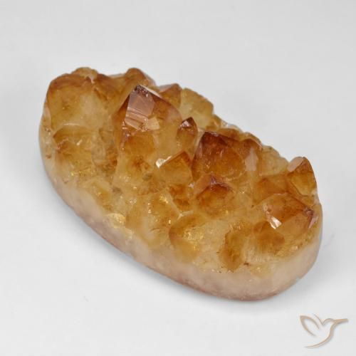9,17 ctw natürlicher Rostorange Druzy Citrin, Oval, Lichtundurchlässig