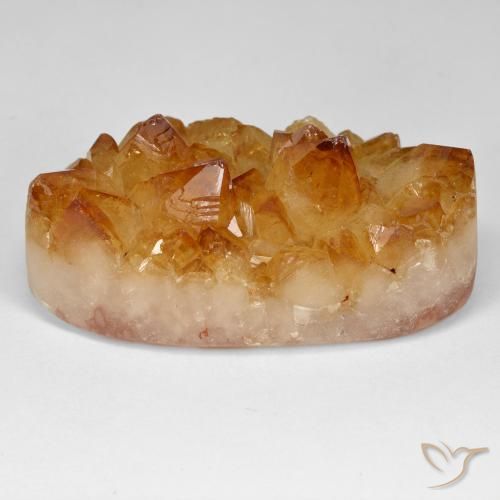 9,17 ctw natürlicher Rostorange Druzy Citrin, Oval, Lichtundurchlässig