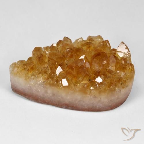 9,17 ctw natürlicher Mittelorange Druzy Citrin, Birnenform, Lichtundurchlässig