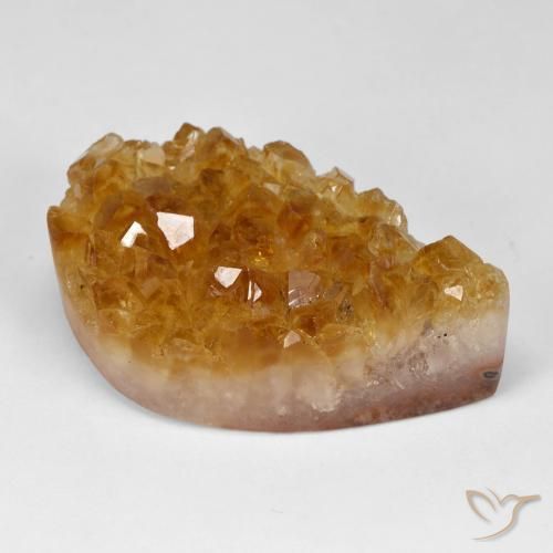 9,17 ctw natürlicher Mittelorange Druzy Citrin, Birnenform, Lichtundurchlässig