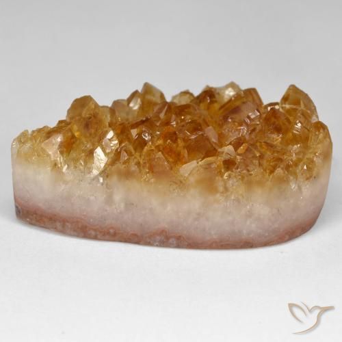 9,17 ctw natürlicher Mittelorange Druzy Citrin, Birnenform, Lichtundurchlässig