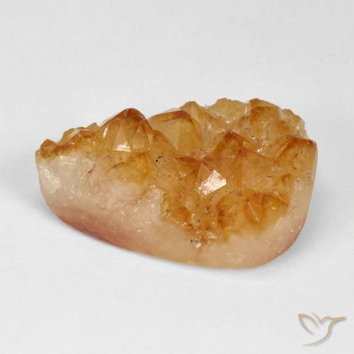 12.80ct Natürlicher Honig-orange Druzy Citrin, Birnenform, Lichtundurchlässig, Photo A