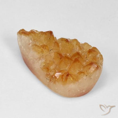 9,17 ctw natürlicher Honig-orange Druzy Citrin, Birnenform, Lichtundurchlässig