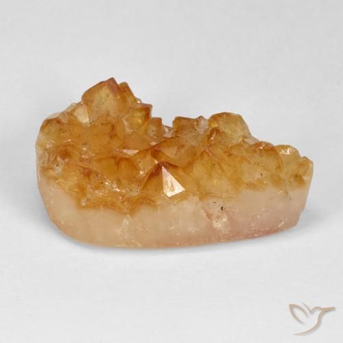 9,17 ctw natürlicher Honig-orange Druzy Citrin, Birnenform, Lichtundurchlässig
