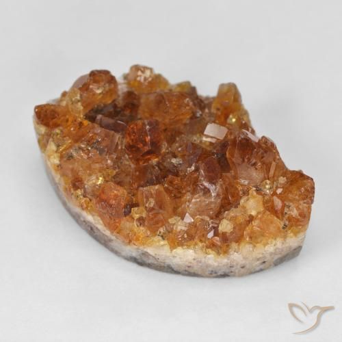 9,17 ctw natürlicher Erde Orange Druzy Citrin, Marquise, Lichtundurchlässig