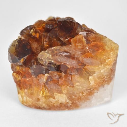 9,17 ctw natürlicher Erde Orange Druzy Citrin, Trillion, Lichtundurchlässig