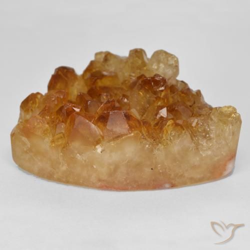 9,17 ctw natürlicher bräunlich-orange Druzy Citrin, Fantasie, Lichtundurchlässig