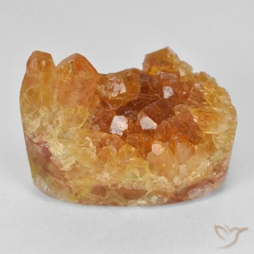 9,17 ctw natürlicher tieforange Druzy Citrin, Birnenform, Lichtundurchlässig