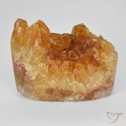 9,17 ctw natürlicher tieforange Druzy Citrin, Birnenform, Lichtundurchlässig