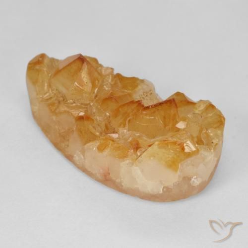 9,17 ctw natürlicher Medium Light-Orange Druzy Citrin, Birnenform, Lichtundurchlässig