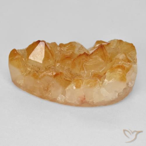 9,17 ctw natürlicher Medium Light-Orange Druzy Citrin, Birnenform, Lichtundurchlässig
