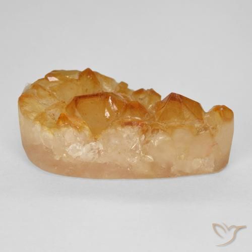 9,17 ctw natürlicher Medium Light-Orange Druzy Citrin, Birnenform, Lichtundurchlässig
