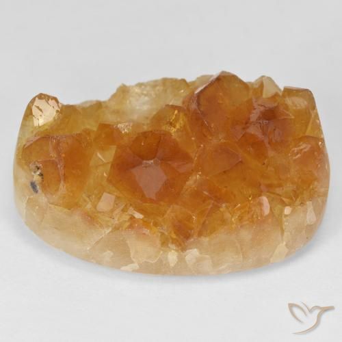 55.16ct Natürlicher Medium Light-Orange Druzy Citrin, Oval, Lichtundurchlässig