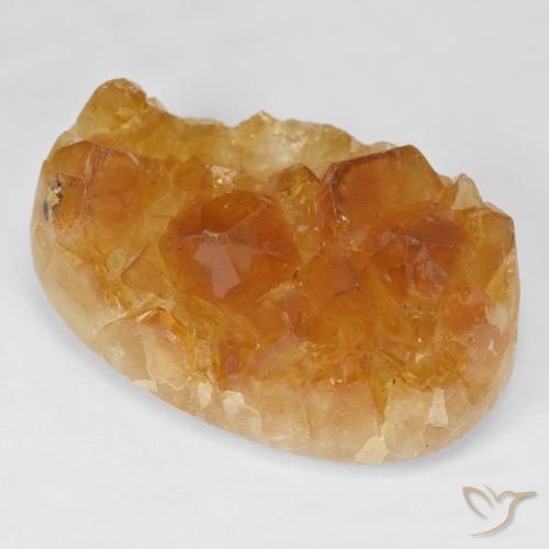 9,17 ctw natürlicher Medium Light-Orange Druzy Citrin, Oval, Lichtundurchlässig