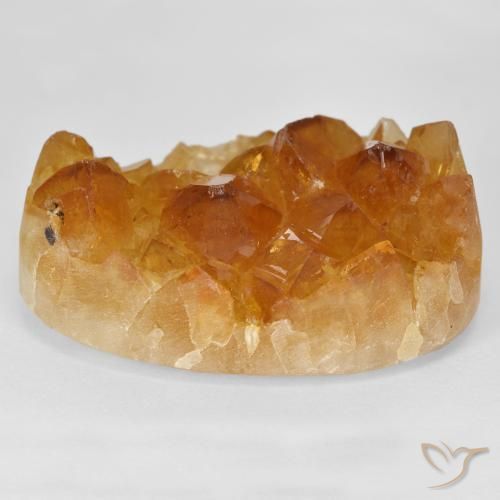 9,17 ctw natürlicher Medium Light-Orange Druzy Citrin, Oval, Lichtundurchlässig