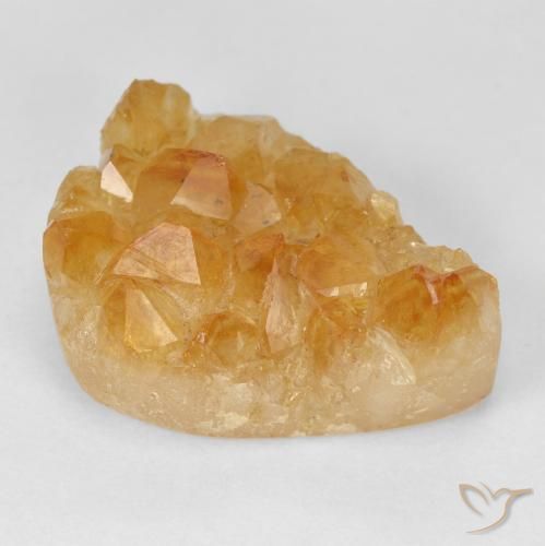 9,17 ctw natürlicher Honig-orange Druzy Citrin, Birnenform, Lichtundurchlässig