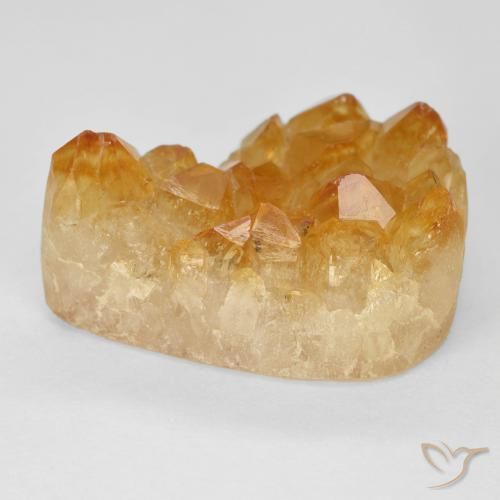 9,17 ctw natürlicher Honig-orange Druzy Citrin, Birnenform, Lichtundurchlässig