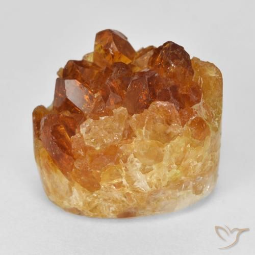 15.51ct Natürlicher Mittelorange Druzy Citrin, Oval, Lichtundurchlässig