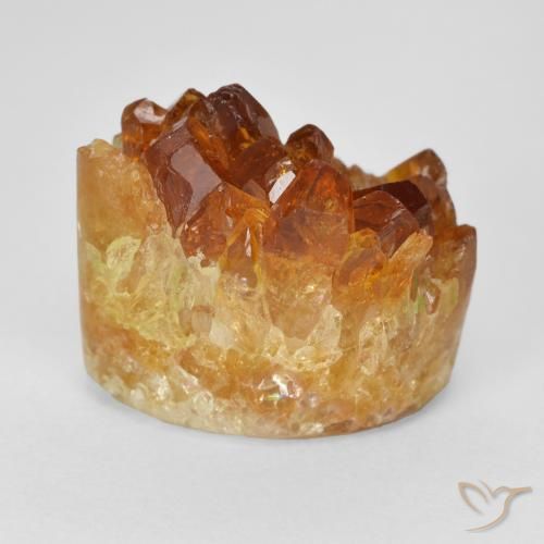 9,17 ctw natürlicher Mittelorange Druzy Citrin, Oval, Lichtundurchlässig