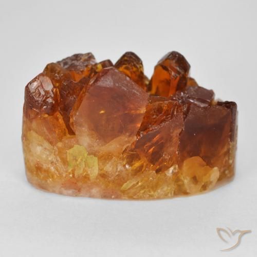 9,17 ctw natürlicher tieforange Druzy Citrin, Oval, Lichtundurchlässig