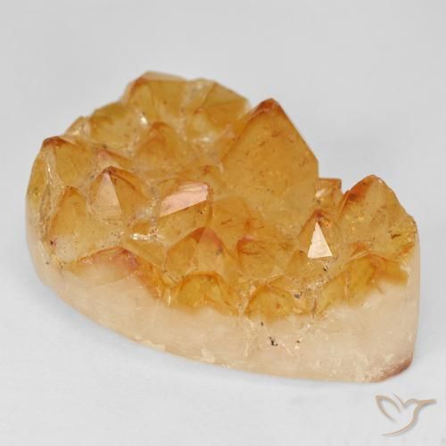 40.00ct Natürlicher Medium Light-Orange Druzy Citrin, Birnenform, Lichtundurchlässig