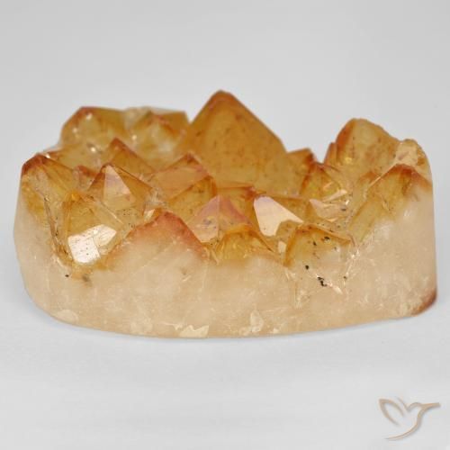 9,17 ctw natürlicher Medium Light-Orange Druzy Citrin, Birnenform, Lichtundurchlässig
