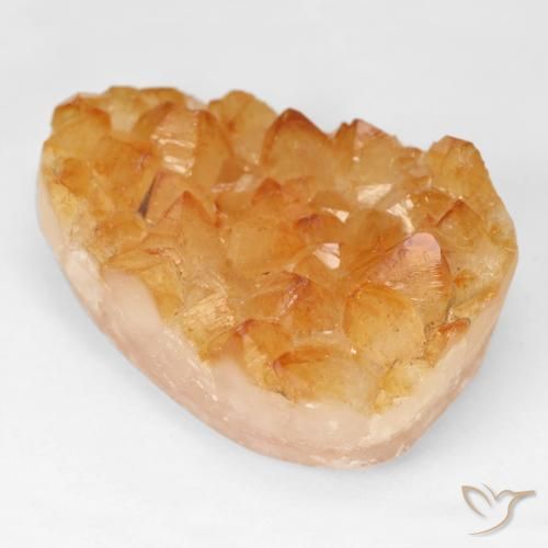 9,17 ctw natürlicher Medium Light-Orange Druzy Citrin, Fantasie, Lichtundurchlässig