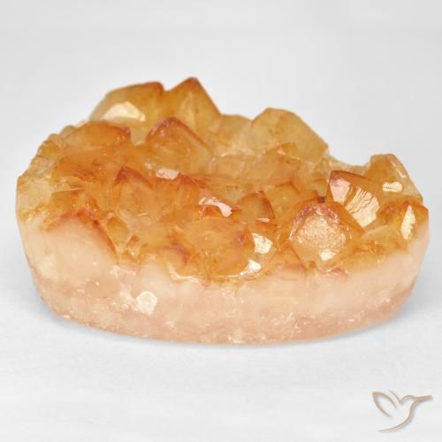9,17 ctw natürlicher Medium Light-Orange Druzy Citrin, Fantasie, Lichtundurchlässig