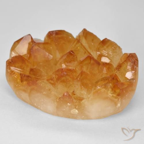 9,17 ctw natürlicher Honig-orange Druzy Citrin, Oval, Lichtundurchlässig