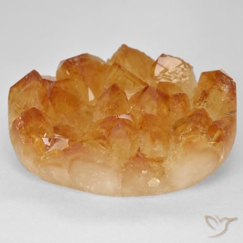 9,17 ctw natürlicher Honig-orange Druzy Citrin, Oval, Lichtundurchlässig