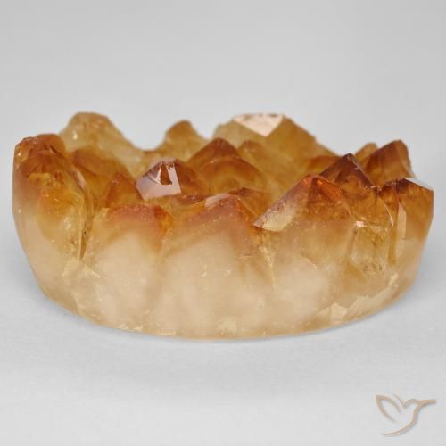 9,17 ctw natürlicher Honig-orange Druzy Citrin, Oval, Lichtundurchlässig