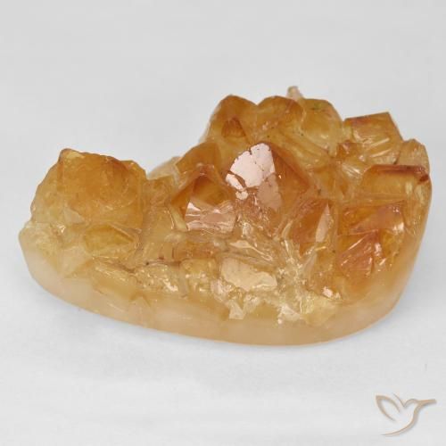 9,17 ctw natürlicher Medium Light-Orange Druzy Citrin, Birnenform, Lichtundurchlässig