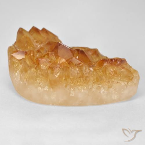 9,17 ctw natürlicher Medium Light-Orange Druzy Citrin, Birnenform, Lichtundurchlässig