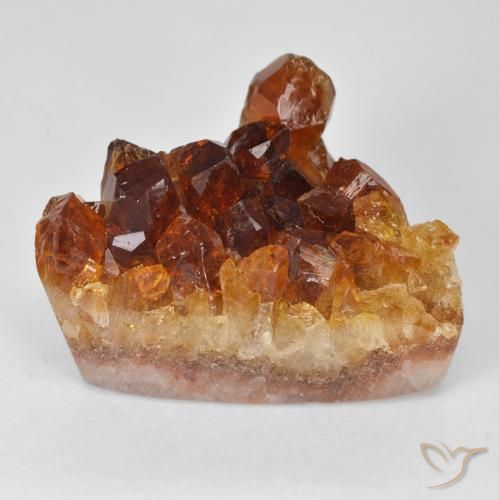 9,17 ctw natürlicher Rostorange Druzy Citrin, Trillion, Lichtundurchlässig