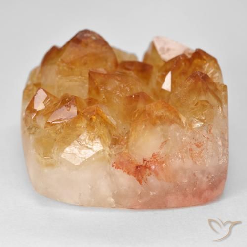 9,17 ctw natürlicher Medium Light-Orange Druzy Citrin, Quadrat, Lichtundurchlässig