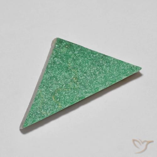 14.47ct Natürlicher Tiefes Farngrün Druzy Variscit, Trillion, Lichtundurchlässig