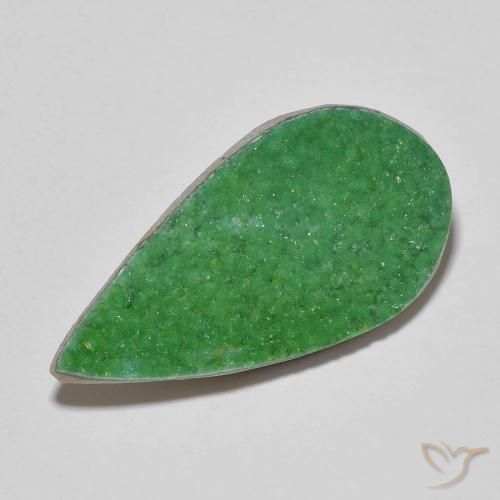 9.49ct Natürlicher Mittelgrün Druzy Variscit, Birnenform, Lichtundurchlässig