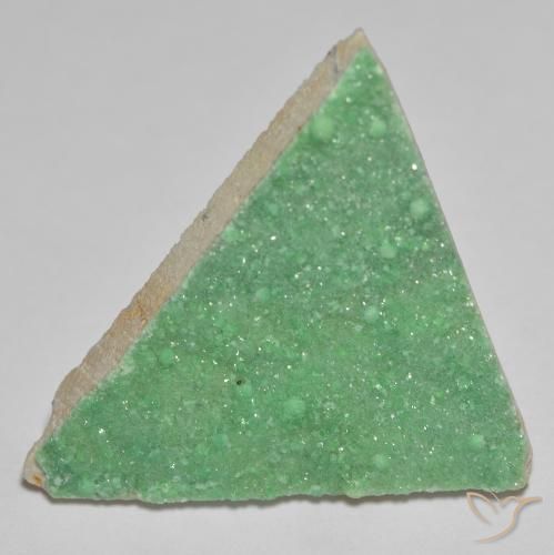 11.89ct Natürlicher hellgrün Druzy Variscit, Trillion, Lichtundurchlässig