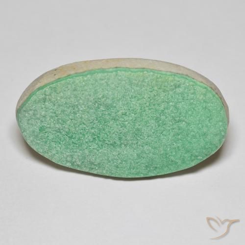 21.94ct Natürlicher Helles Kleeblattgrün Druzy Variscit, Oval, Lichtundurchlässig