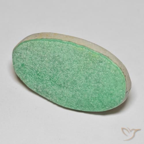 9,17 ctw natürlicher Helles Kleeblattgrün Druzy Variscit, Oval, Lichtundurchlässig