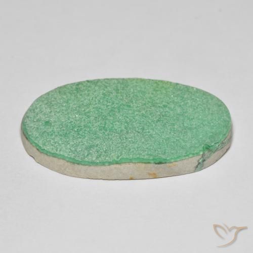 9,17 ctw natürlicher Helles Kleeblattgrün Druzy Variscit, Oval, Lichtundurchlässig