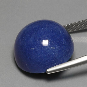 35,46 ctw natürlicher blauer Quarz mit Dumortierit, Rundschliff, Lichtundurchlässig