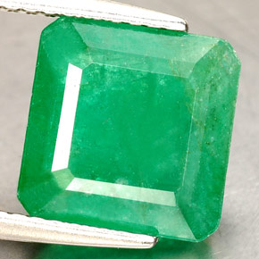 3,50 ctw natürlicher grüner Smaragd, Smaragdschliff, SI-I1