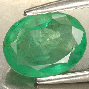 1,30 ctw natürlicher grüner Smaragd, Oval Schliff, SI-I1