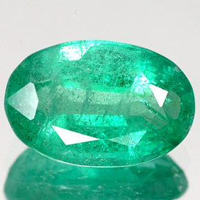 1,64 ctw natürlicher grüner Smaragd, Oval Schliff, VS