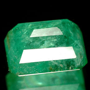 1,73 ctw natürlicher grüner Smaragd, Smaragdschliff, I1